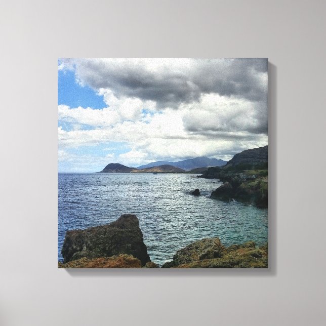 Molnfoto till Kanvastryck med liggande hav (Framsida)