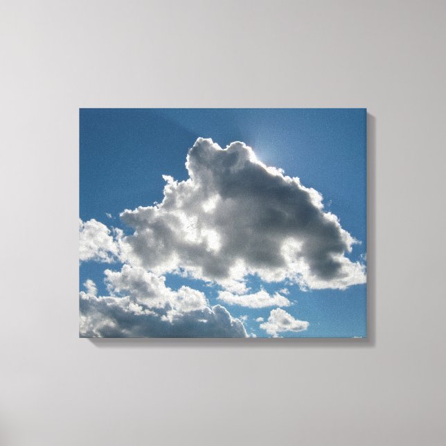 Molnfylld himmel i solljus canvastryck (Framsida)