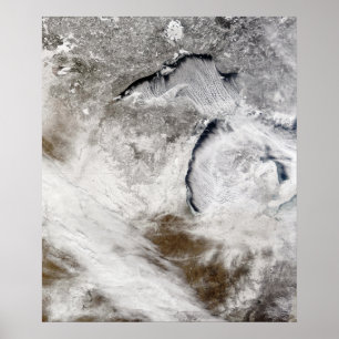 Molngator över Lake Superior och sjön Michi Poster
