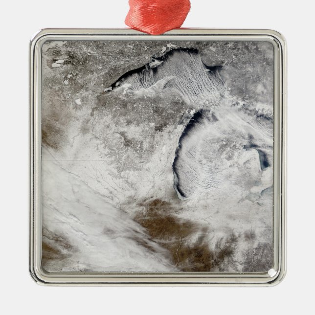 Molngator över Sjö Superior och Sjö Michi Julgransprydnad Metall (Framsidan)