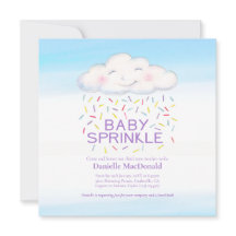 Molngodis baby sprinkle vattenfärgsruta