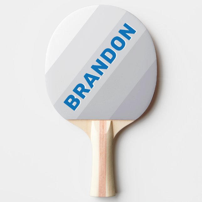 Molnig blå himmel djärva ränder med namn pingisracket (Framsidan)