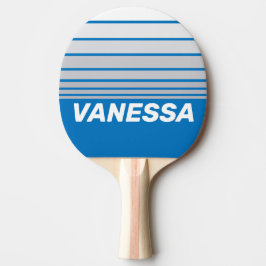 Molnig blå horisont striering med namn pingisracket