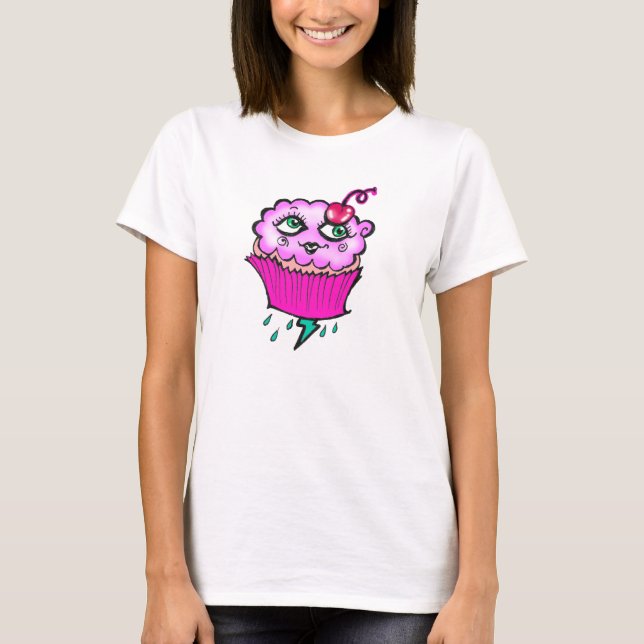Molnig Cupcake T-Shirt (Framsida)