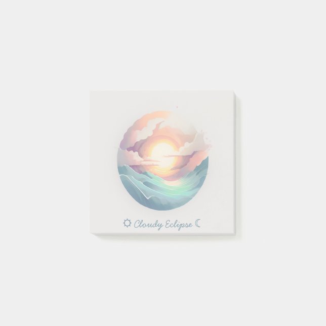 Molnig Eclipse Logotyp Anteckningar Post-it Block (Framsida)