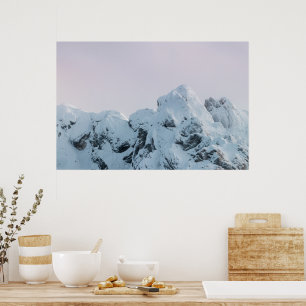 Molnig himmel berg solnedgång poster