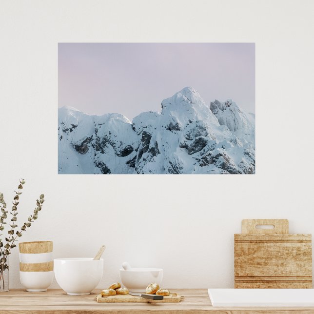 Molnig himmel berg solnedgång poster (Kök)