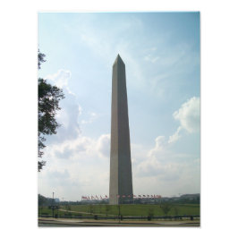 Molnig himmel och Washingtonmonumentet Fototryck