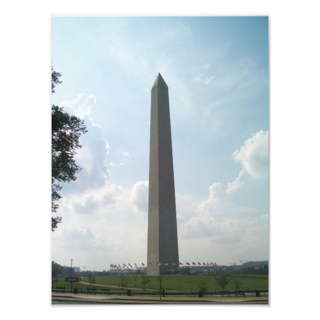 Molnig himmel och Washingtonmonumentet Fototryck (Framsidan)