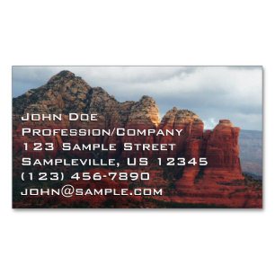 Molnig kaffekarlsberg i Sedona Arizona Magnetiska Visitkort