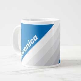Molniga Blå Himmel Ränder med Namn Jumbo Mugg