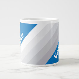 Molniga Blå Himmel Ränder med Namn Jumbo Mugg