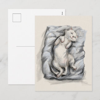Molnigt Katt - Mysig Höstlov Postkort Helg Vykort