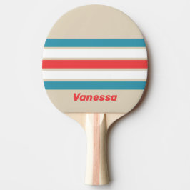Molnjägare över randigt med namn pingisracket