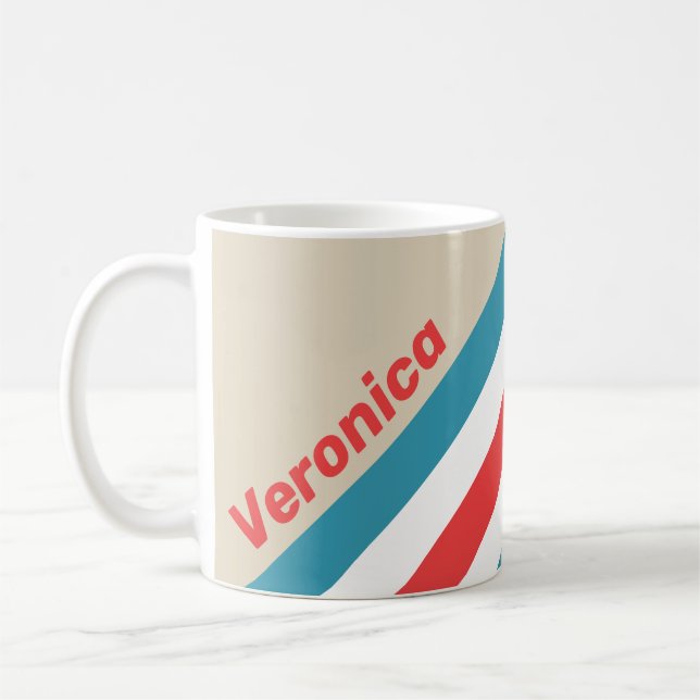 Molnjaktstrimmor med namn kaffemugg (Vänster)