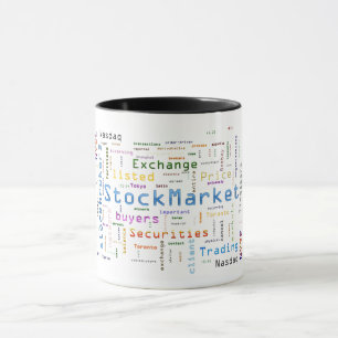 Molnkoncept för StockMarket Design Ord Mugg