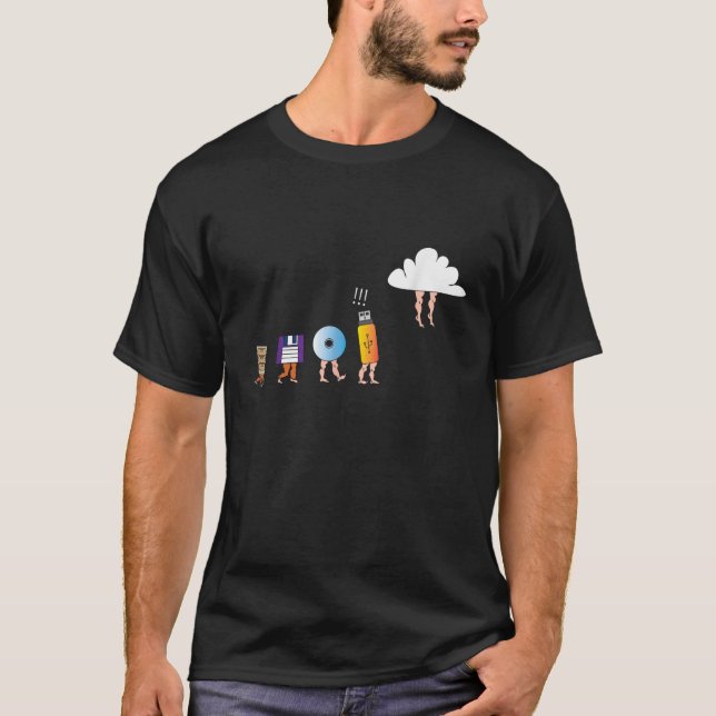 Molnlagring Rolig Datorutveckling USB CD Fil T Shirt (Framsida)