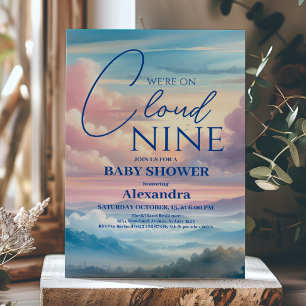 Molnninio regnbåge, babydusch i glitter inbjudningar