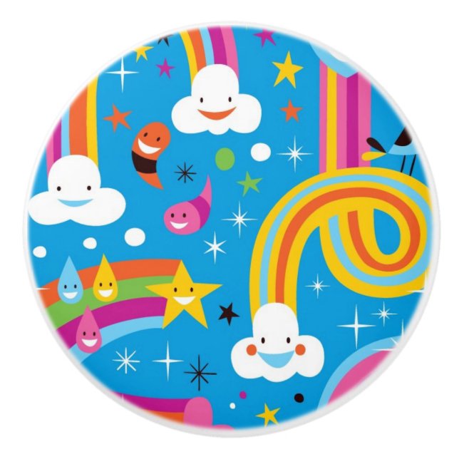 molnregnbågar regnar tappar hjärtamönster knopp (Framsidan)