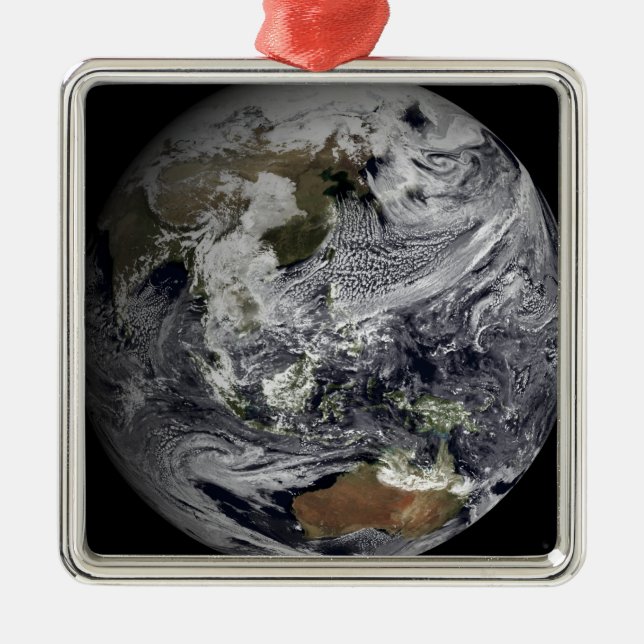 Molnsimulering av fullt Jorden Julgransprydnad Metall (Framsidan)