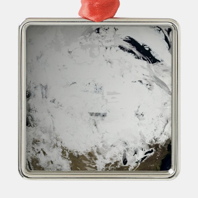 Molnsimulering för en enda dag 2 julgransprydnad metall (Framsidan)