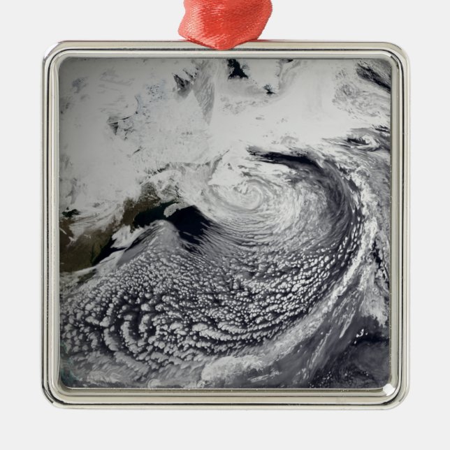 Molnsimulering för en enda dag 3 julgransprydnad metall (Framsidan)