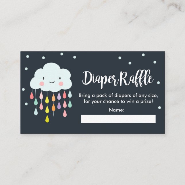 Molnslirning Raffle Card Rain-droppar Babyskor Tilläggskort (Framsida)