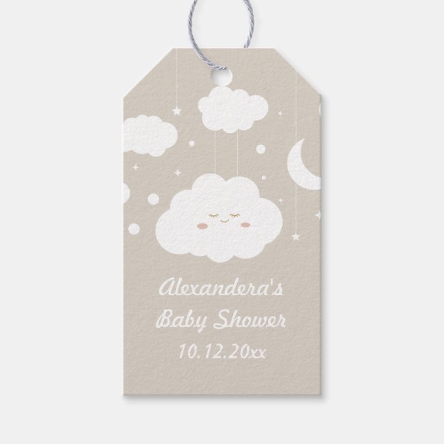 Molntäcke Baby Shower Presentkort Presentetikett (Framsidan)