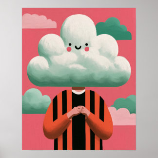 Molntokig karaktär Surrealistisk Excentrisk Konst Poster