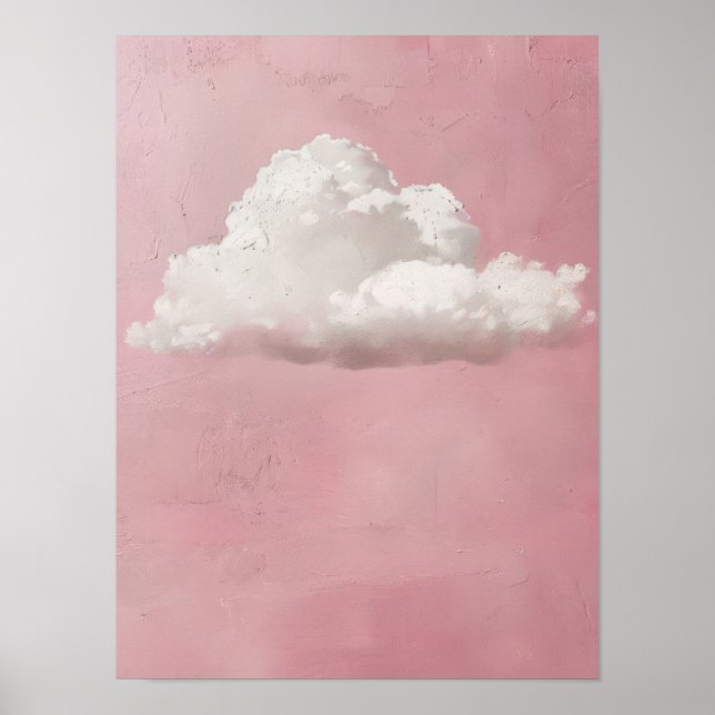 Molntryck Moody Molnmålning Rosa Väggkonst Pin (Framsidan)