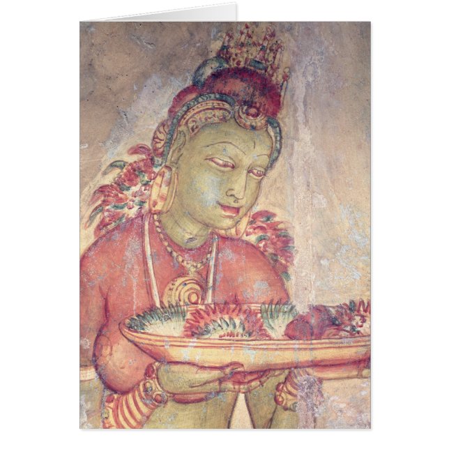 Molnung ogift kvinna, från stenfästningen, hälsningskort (Framsidan)