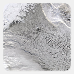 Molnvortices av den Jan Mayen ön Fyrkantigt Klistermärke