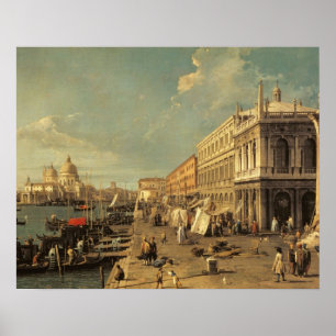 Molo och Zecca, Venedig (olja på canvas) Poster