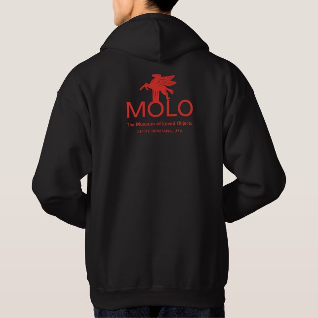 MOLO text på slag och hästrygg Hoodie (Baksida)