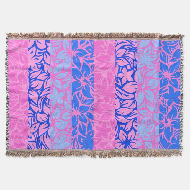 Moloaa Bay Hawaiian Hibiscus Stripe Blankets Mysfilt (Framsidan)