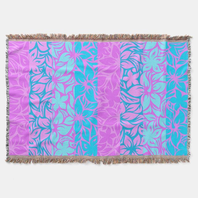 Moloaa Bay Hawaiian Hibiscus Stripe Blankets Mysfilt (Framsidan)