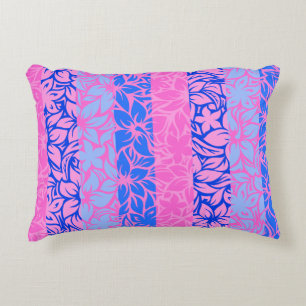 Moloaa Bay Hawaiian Hibiscus Stripe Reversible Prydnadskudde