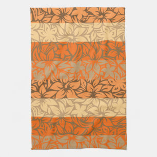 Moloaa Bay Hawaiian Hibiscus Stripe Towels Kökshandduk