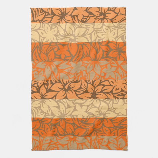 Moloaa Bay Hawaiian Hibiscus Stripe Towels Kökshandduk (Vertikal)