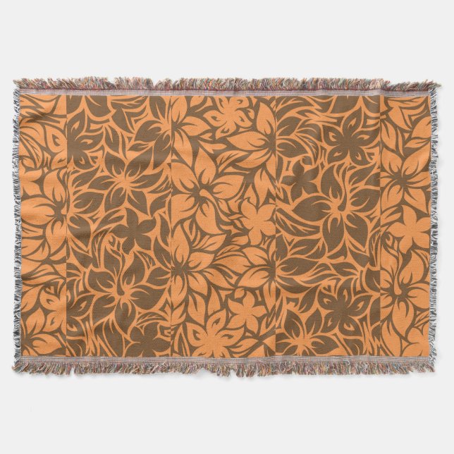 Moloaa Bay Hawaiian Hibiscus Tonal Rand Blankets Mysfilt (Framsidan)