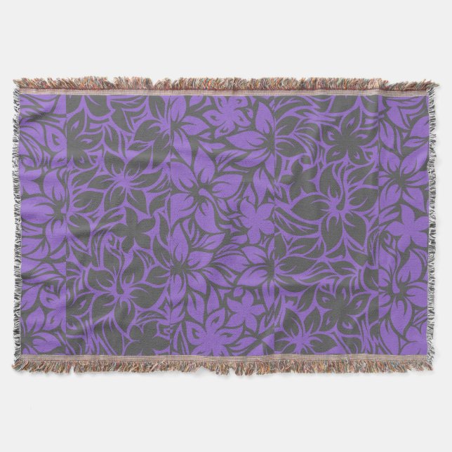 Moloaa Bay Hawaiian Hibiscus Tonal Rand Blankets Mysfilt (Framsidan)