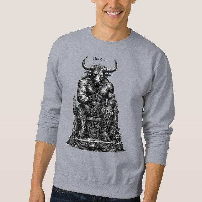 Moloch Kronan av den infernaliske kungen Lång Ärmad Tröja (Framsida)