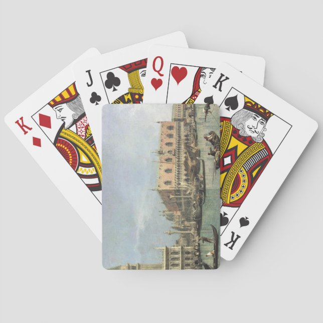 Moloen och Piazzettaen San Marco, Venedig (olja Kortlek (Baksidan)