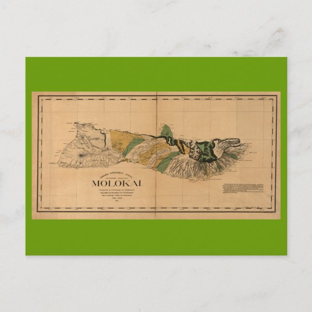 Molokai, 1897, Vintage Hawaii Karta Vykort (Framsida)
