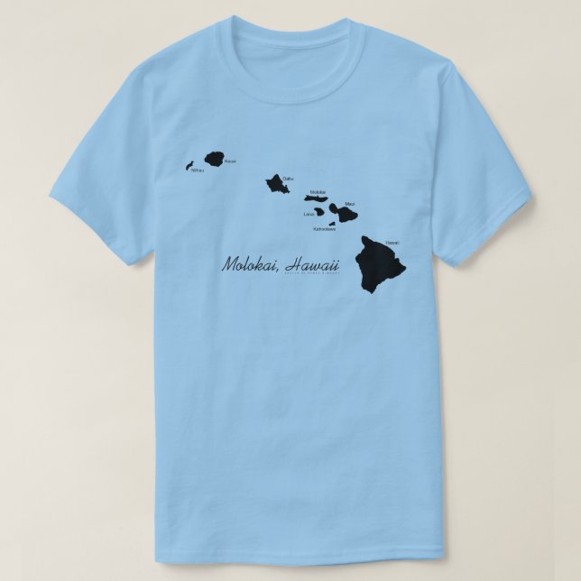 Molokai Hawaii med Hawaiianska öarna T Shirt (Design framsida)