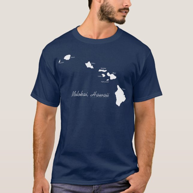 Molokai Hawaii Med Hawaiiöar T Shirt (Framsida)