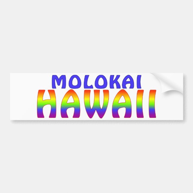 Molokai Hawaii regnbågehandstil Bildekal (Framsidan)