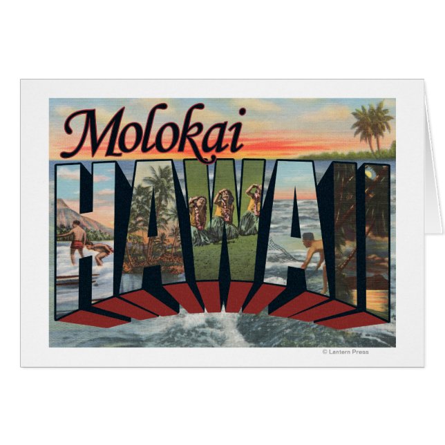 Molokai, Hawaii - Stora Brev Scenes Hälsningskort (Framsidan Horizontal)