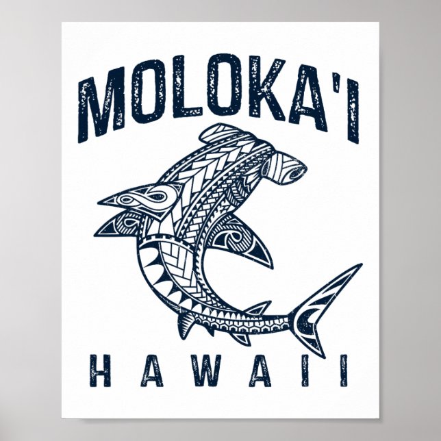 Molokai Hawaii Tril Haj Polynesiska Hawaiian Beac Poster (Framsidan)