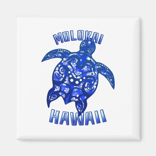 Molokai Hawaii Vacation Tribal Turtle Magnet (Framsidan)